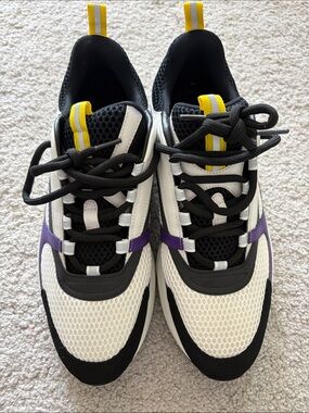 Dior White, Purple & Yellow Chunky Mesh Sneakers
